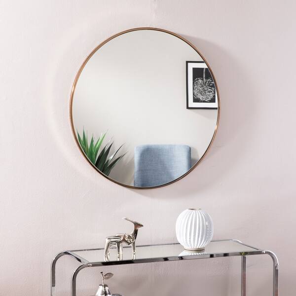 Shop Silver Orchid Bech Round Decorative Wall Mirror Overstock