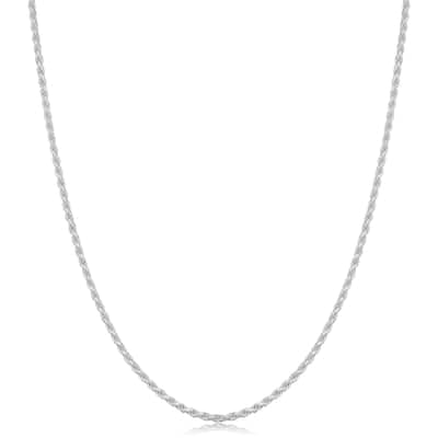 Sterling Silver 1.3 millimeter Diamond Cut Rope Necklace (14-30 inch)