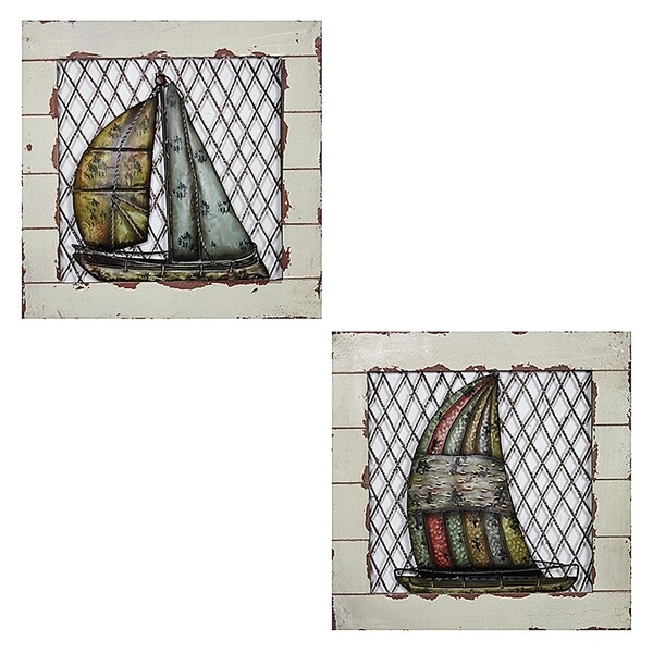 Essential Decor & Beyond 2pc. Modern Boat Wood Wall Decor Set EN18093 - Multi-color