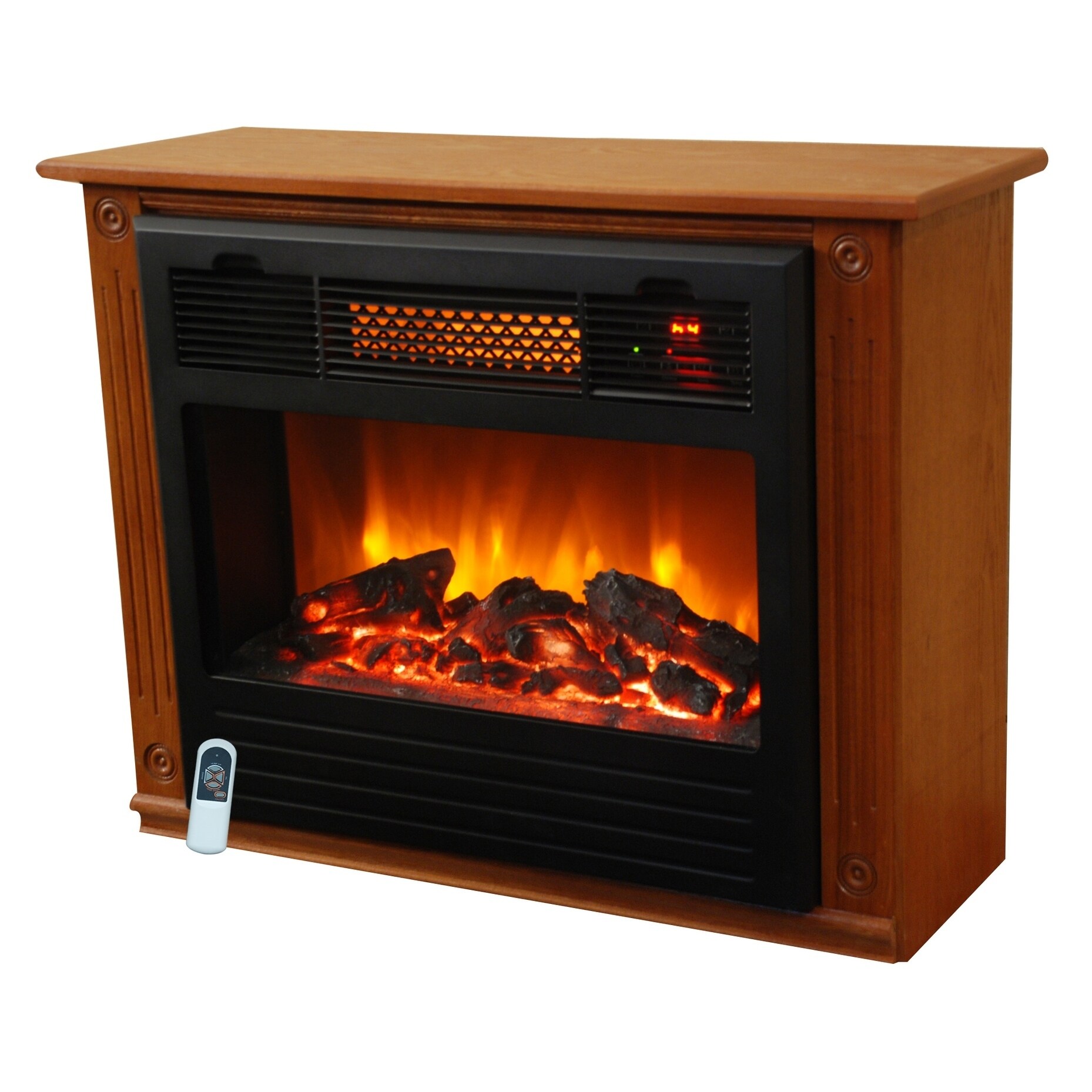 Shop Lifesmart Infrared Medium Infrared Dark Oak Fireplace With