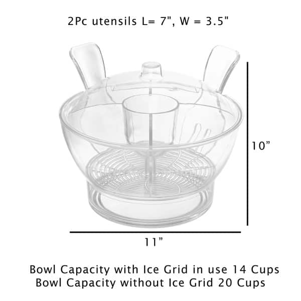 Ice Bowl-Large Cold Server with Lid, Dip Bowl, Serving Utensils, Dividers, and Ice Compartment by Classic Cuisine