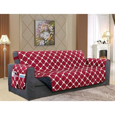 Elegant Comfort Reversible Bloomingdale Pattern Quilted Oversized Sofa Furniture Protector