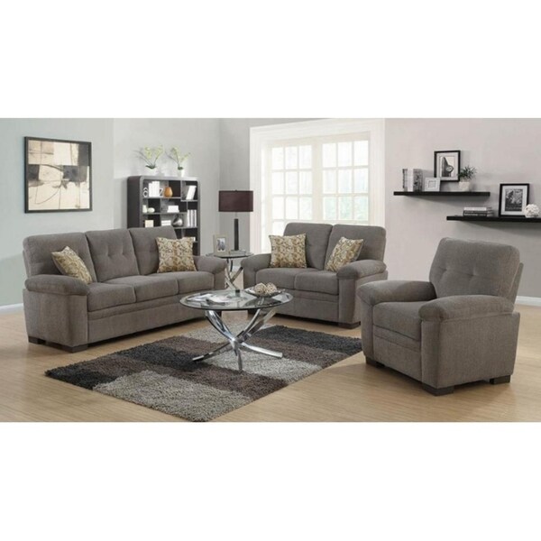 Natalia Oat Chenille Sofa Set