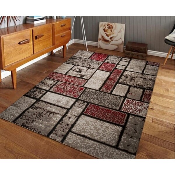 Giuliana Dusty Brick Area Rug F 7513 Red-Brown 4' x 5' - 4' x 5'