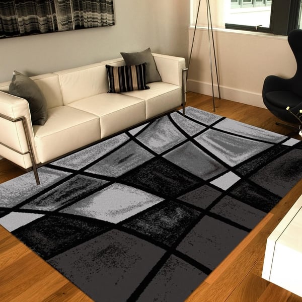 Shop Frize Collection Victoria Polypropylene Area Rug On Sale Overstock 25452728 Black Gray 3 X 5