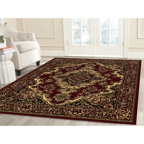 Shop Oriental Classic Red/Black Area Rug 8' x 10' Free Shipping