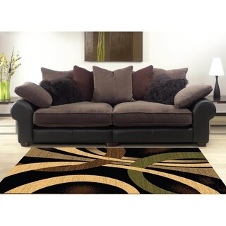 Coleen Abstract Black/Beige Area Rug 8 ft. by 10 ft. - Bed Bath ...