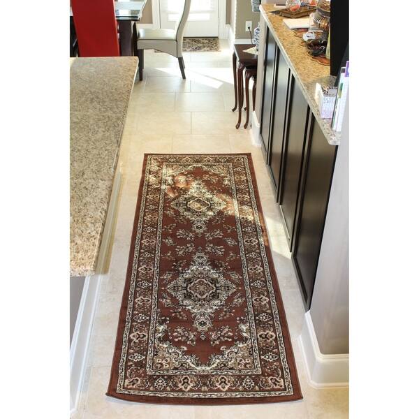Stevens Oriental Clic Red Black Indoor Runner Rug 2 Ft By Clic Red Black Indoor Runner Rug