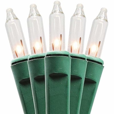 100 ct. White/Rainbow Christmas Lights with White/Green Wire
