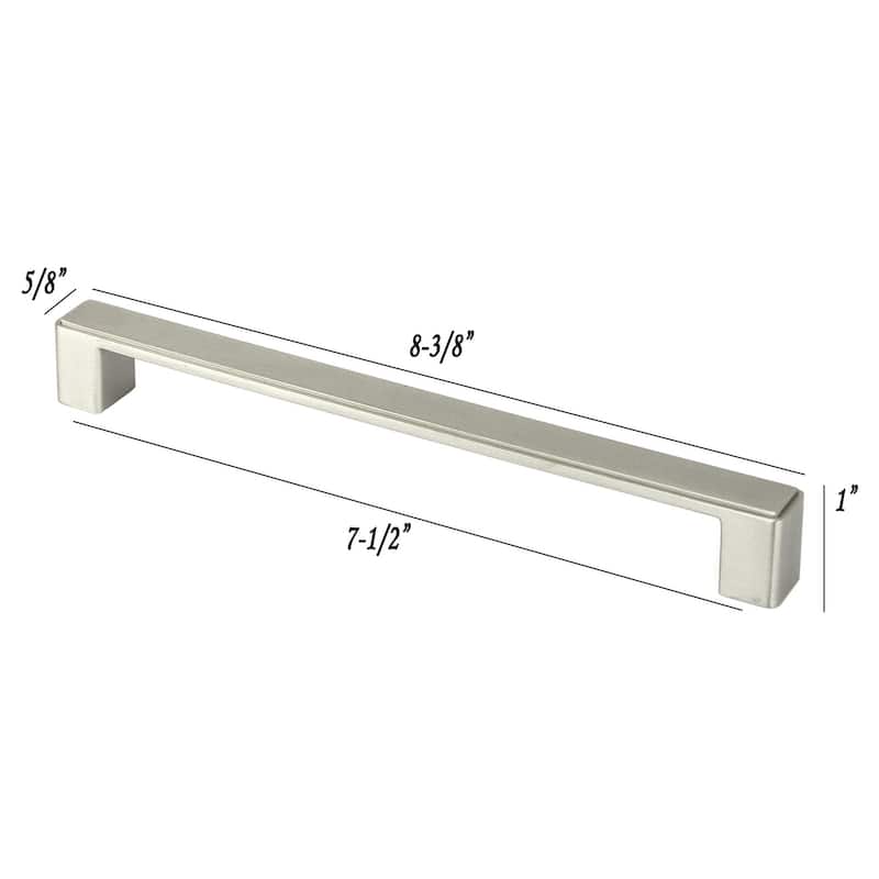 Contemporary 8-3/8-inch Nepoli Stainless Steel Brushed Nickel Finish Square Cabinet Bar Pull Handle (Case of 4)