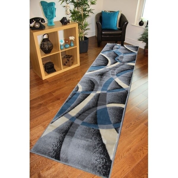 Katelynn Area Rug F 7500 Gray-Blue 3' x 8' - 3' x 8'