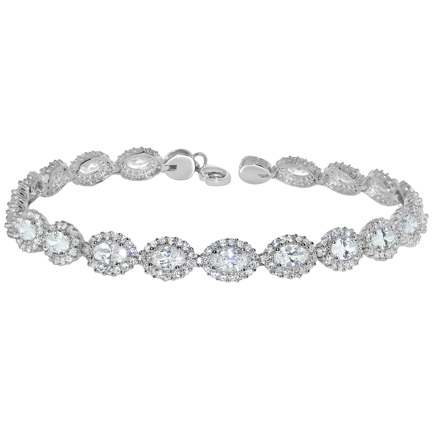 white gold cz tennis bracelet