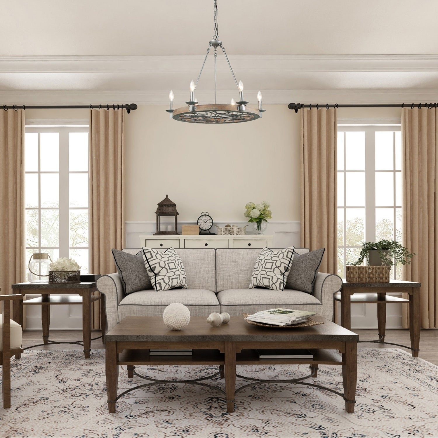 LNC 6-Light Transitional Chandelier Lighting - Chandeliers For Bedrooms by Overstock.com