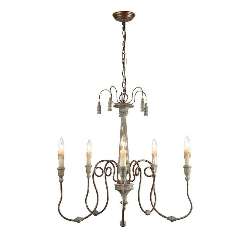 LNC 5-Light Distressed French Country Chandeliers - Chandeliers For Bedrooms by Overstock.com