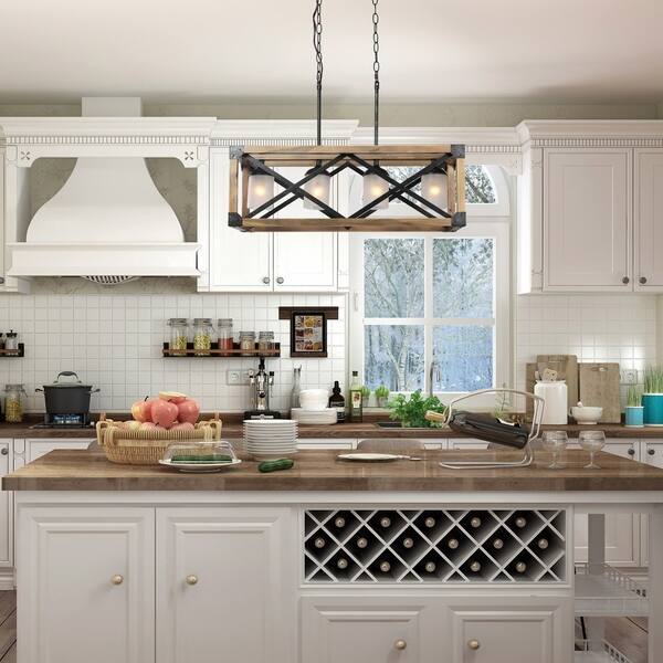 Lnc Rustic Chandelier 4 Light Linear Kitchen Island Lighting Lnc Rustic Chandelier 4 Light