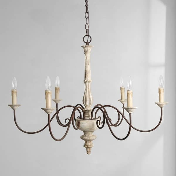 Shop Farmhouse 6 Light Persian White French Country Chandelier