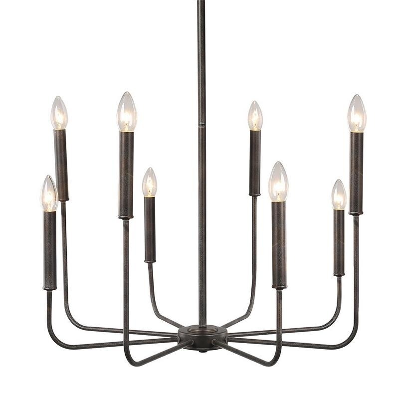 LNC 8-Light Chandelier Lighting Rust Pendant Lights Chandeliers - Chandeliers For Bedrooms by Overstock.com