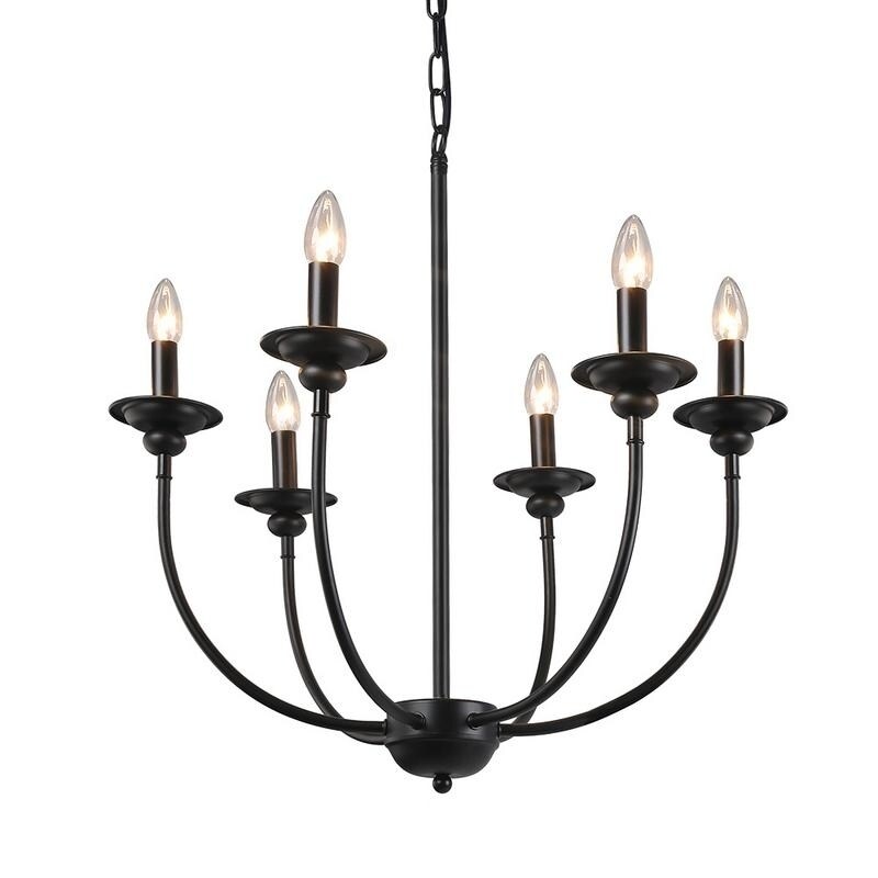 LNC 6-Light Black Traditional Chandeliers - Chandeliers For Bedrooms by Overstock.com