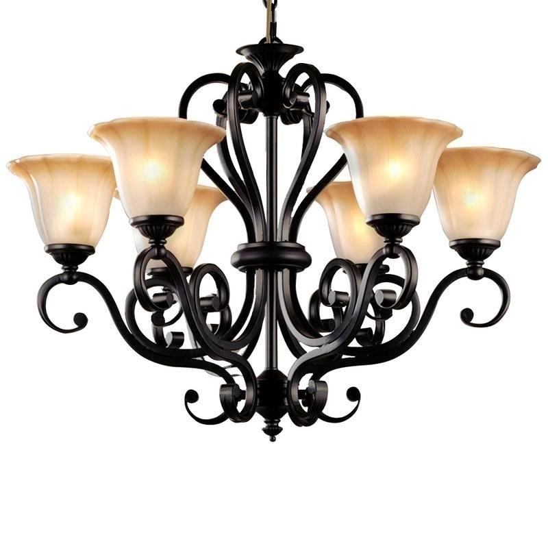 LNC Iron 6-Light Black Traditional Chandelier - Chandeliers For Bedrooms by Overstock.com