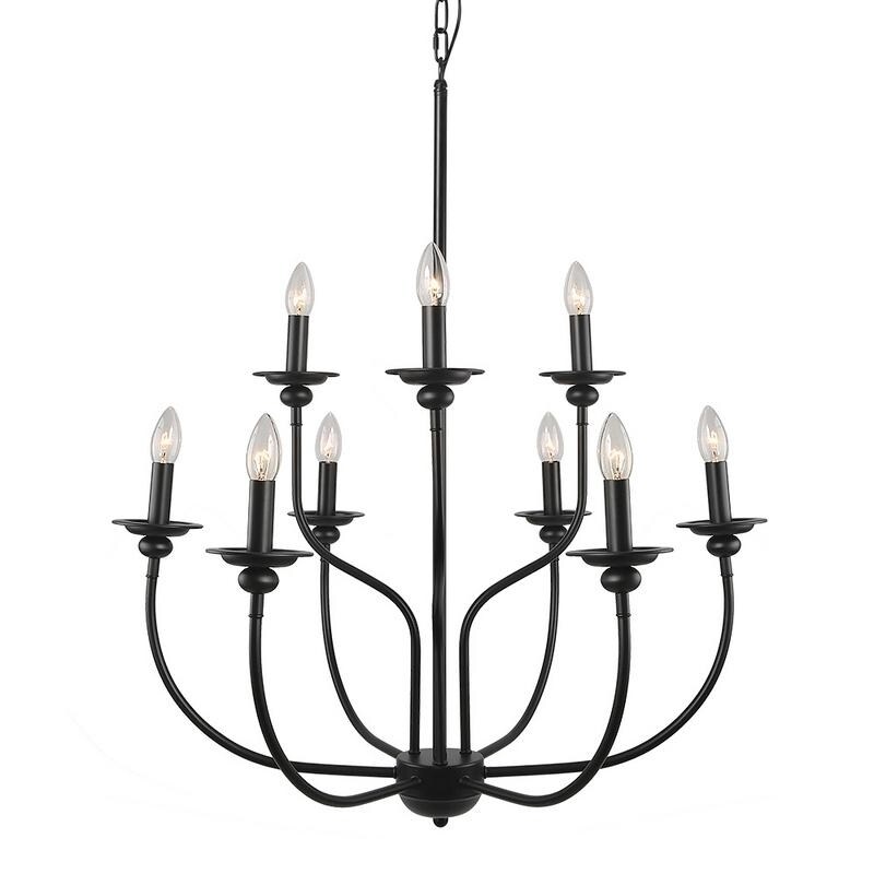 LNC 9-Light Black Multi-Tier Traditional Chandelier Lighting - Chandeliers For Bedrooms by Overstock.com