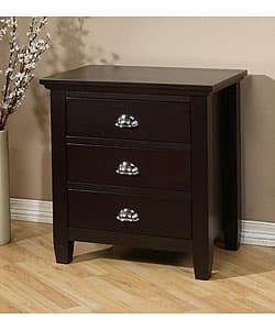 Shop Waynesborough Dark Espresso 3 Drawer Nightstand Overstock 2545515