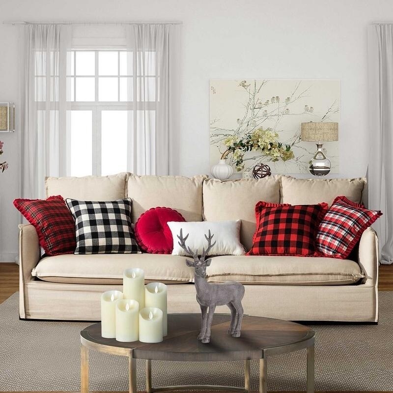 plaid couch pillows