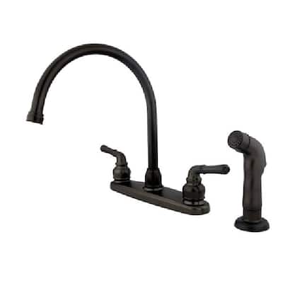 Dark Oil Rubbed Bronze Arched Centerset Kitchen Faucet