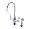 Vintage Classic Dual-Handle Chrome Kitchen Faucet