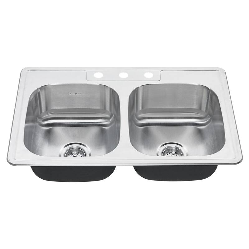 American Standard Colony 33x22 Double Bowl Stainless Steel Kitchen Sink