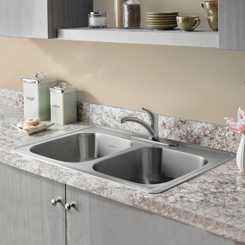 American Standard Colony 33x22 Double Bowl Stainless Steel Kitchen Sink