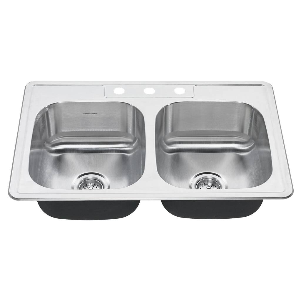 American Standard Colony 33x22 Double Bowl Stainless Steel Kitchen Sink