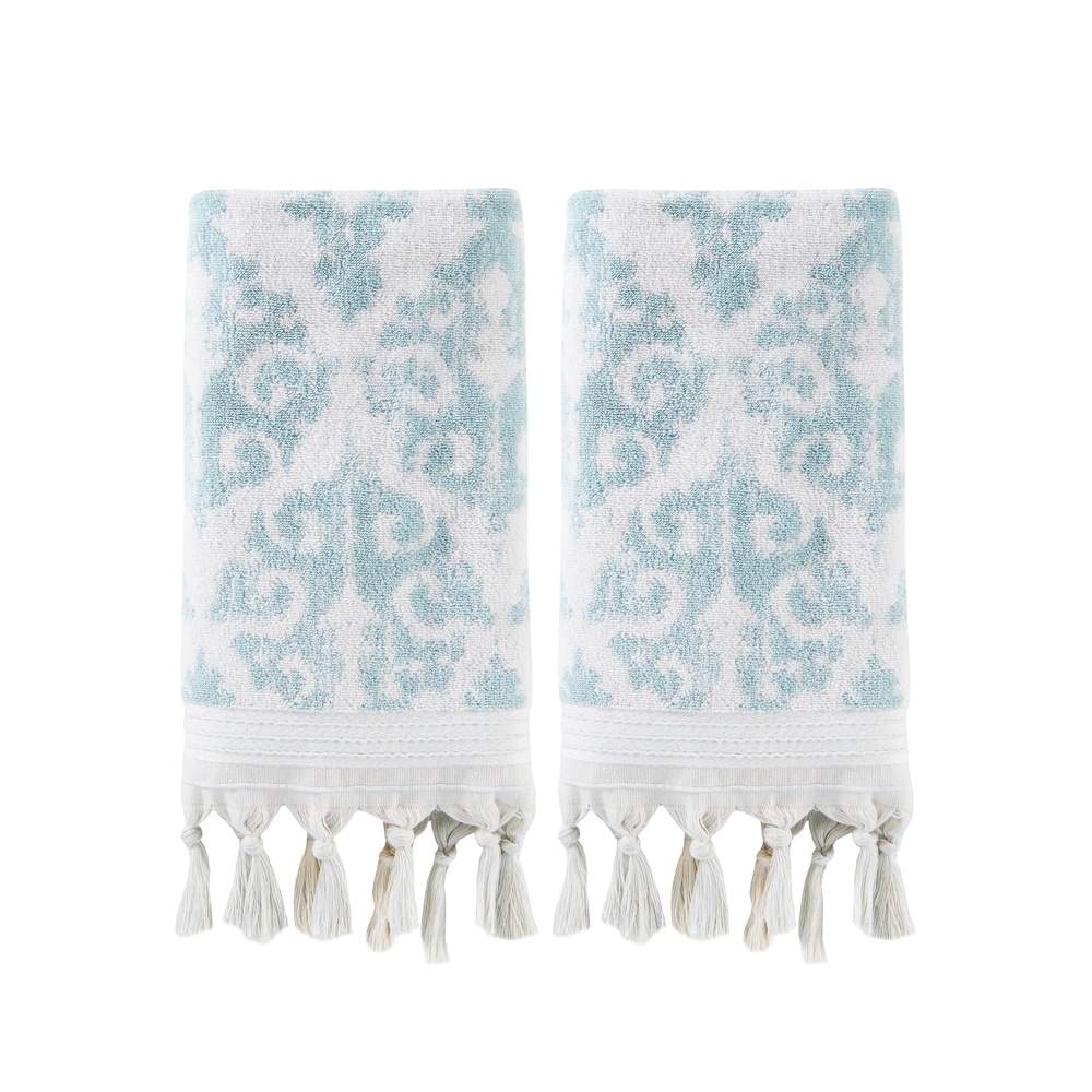 Better Homes & Gardens Sheared Paisley Hand Towel, Blue Linen