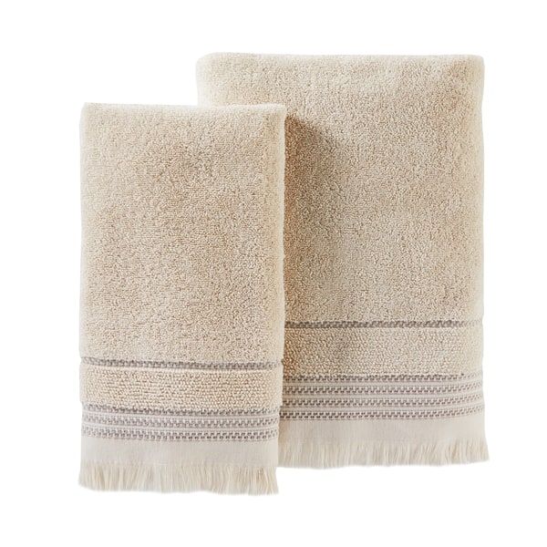 2pk Cotton Rayon from Bamboo Bath Towel Set White - Cannon