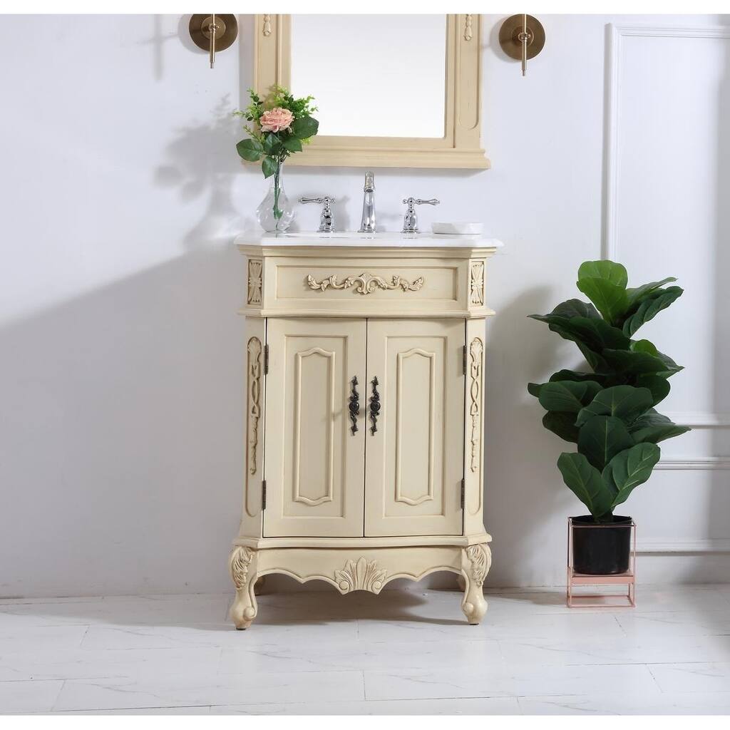 24 in. Single Bathroom Vanity set in light antique beige