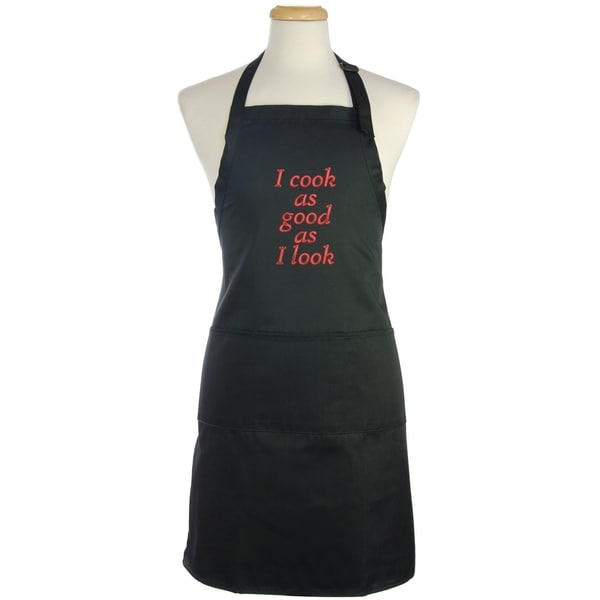 Kaufman -Full length Apron Embroidered with adjustable neck, 2 pockets