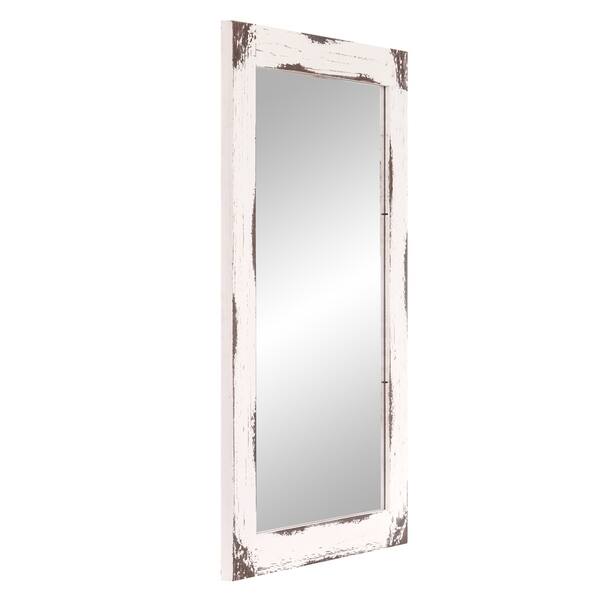 Shop Patton Wall Decor Distressed White Reclaimed Wood Wall Mirror