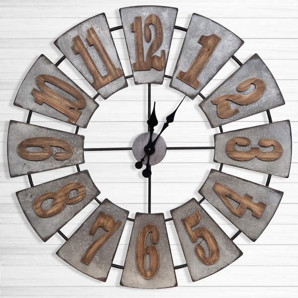 Gallery Solutions Oversized Metal and Wood Windmill Wall Clock. Opens flyout.