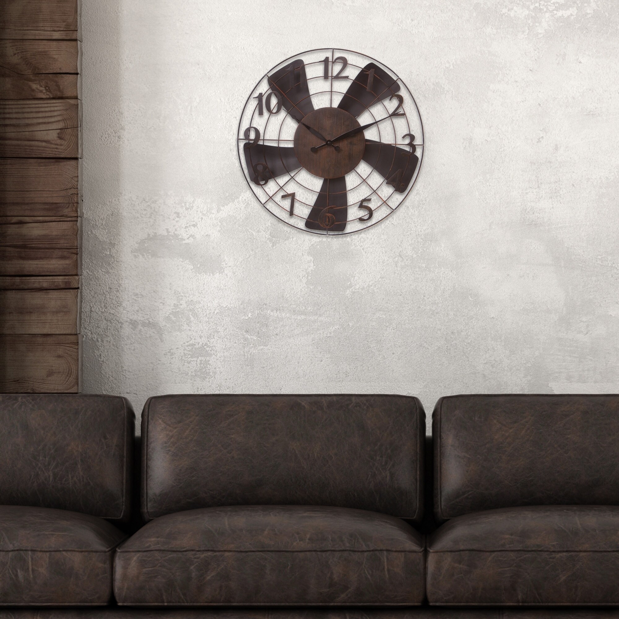 Shop Patton Wall Decor 20 Vintage Metal Fan Wall Clock