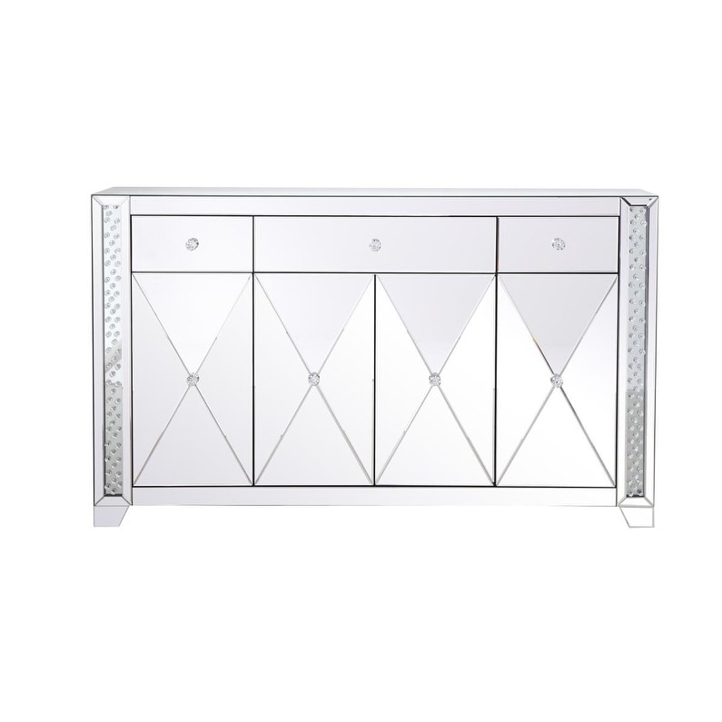 Shop 60 In Clear Crystal Mirrored Credenza Overstock 25457510