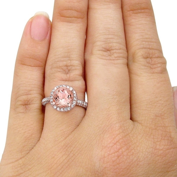 round morganite rose gold ring