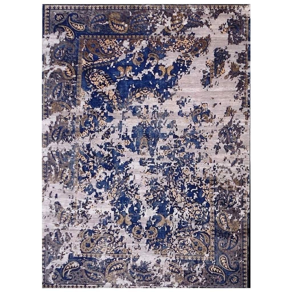 Handmade Erased Wool Rug (India) - 8'9 x 12'