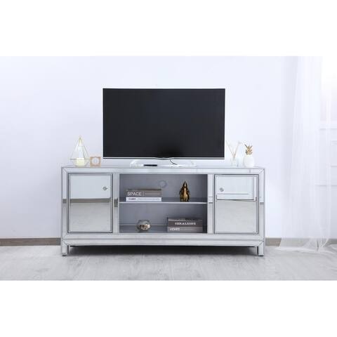 60 in. mirrored TV stand in antique silver