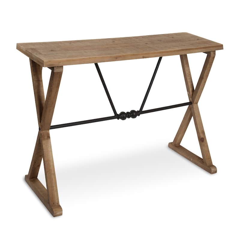 Kate and Laurel Travere Wood/Metal Console Table - 42x16x30 - Rustic Brown