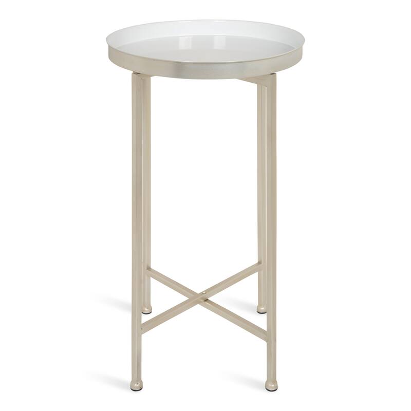 Kate and Laurel Celia Round Metal Foldable Tray Table - 14x14x25.75
