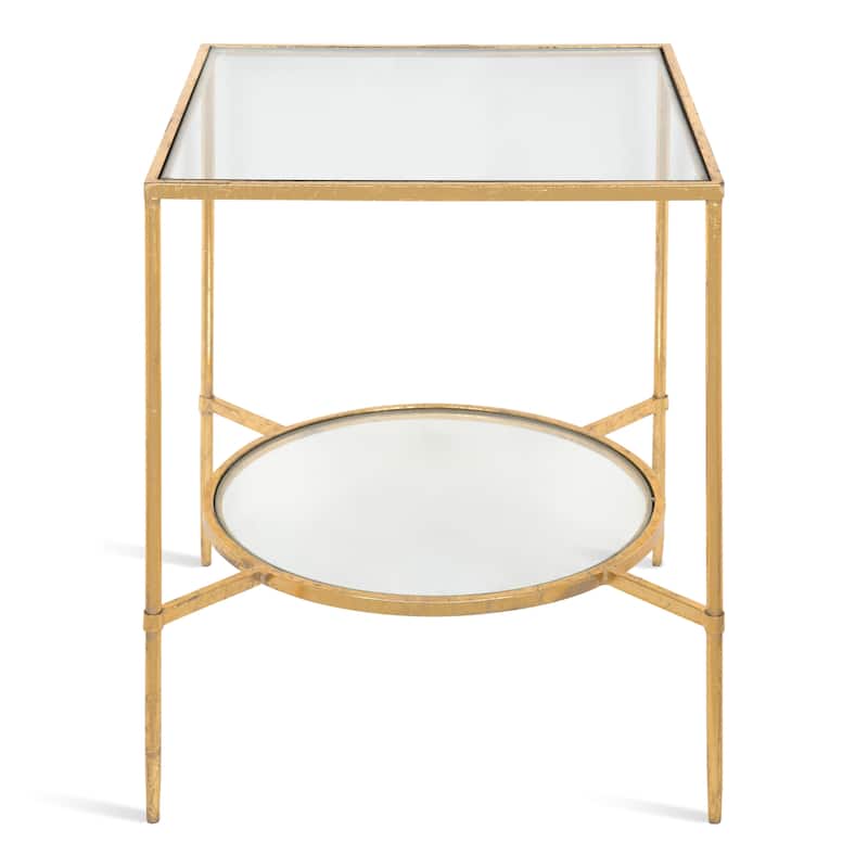 Kate and Laurel Tulare Metal and Glass Side Table - 18.25x18.25x23.25