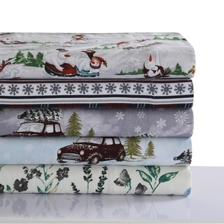 Warm 170 GSM Cotton Flannel Printed Pillowcases Set Of 2 Bed Bath 