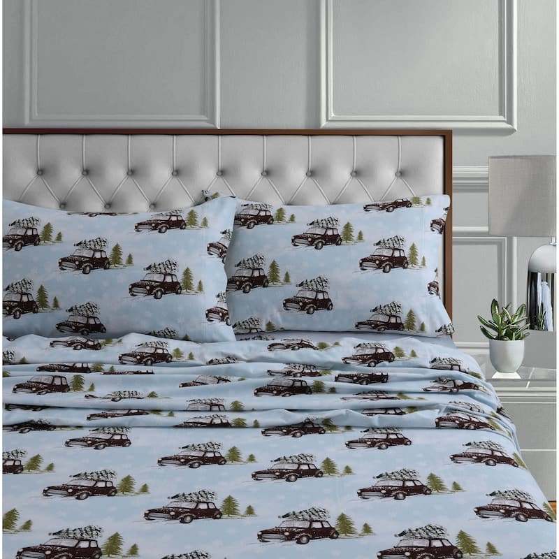 Warm 170-GSM Cotton Flannel Printed Pillowcases (Set of 2)