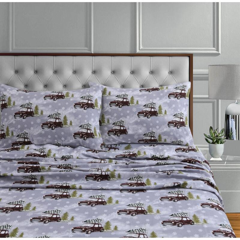 Warm 170-GSM Cotton Flannel Printed Pillowcases (Set of 2)