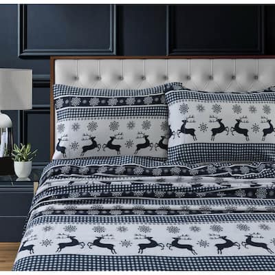 200-GSM Heavyweight Cotton Flannel Printed Pillowcases (Set of 2)