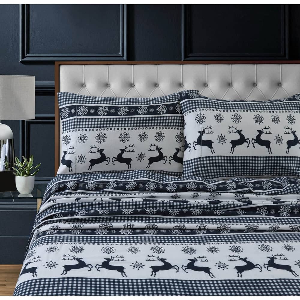 200-GSM Heavyweight Cotton Flannel Printed Pillowcases (Set of 2)